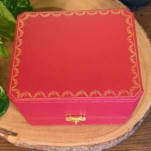 Cartier Genuine Presentation Red and Gold Trim Hinged Empty Watch Box COWA 0043